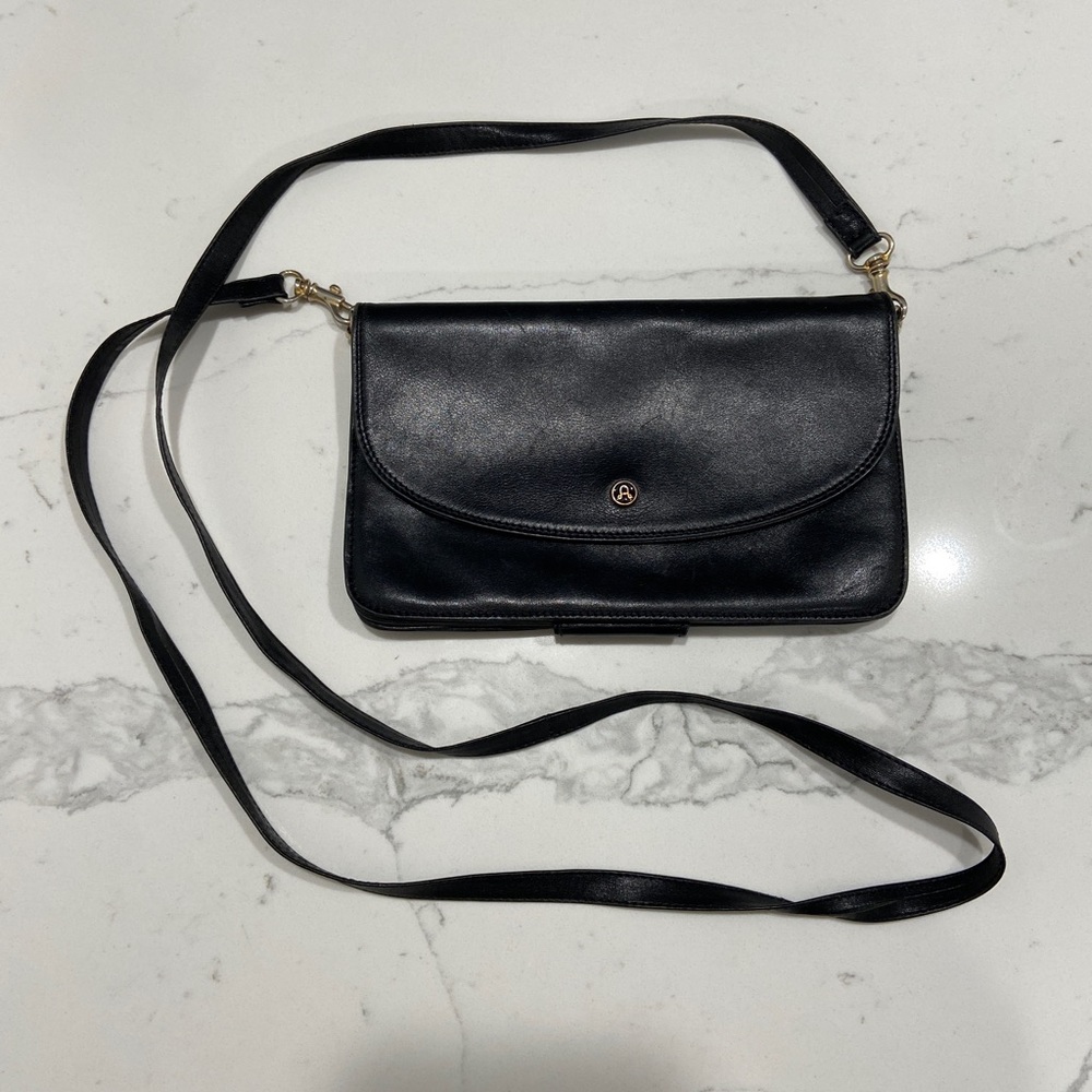 Genuine Leather Antonio Melani Vintage Black Crossbody Bag 🔥(Made in Italy) - Picture 2 of 7